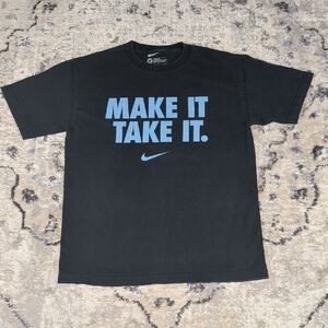 Nike Make It Take It T-Shirt Mens Medium Black Graphic Swoosh Tee Loose Fit
